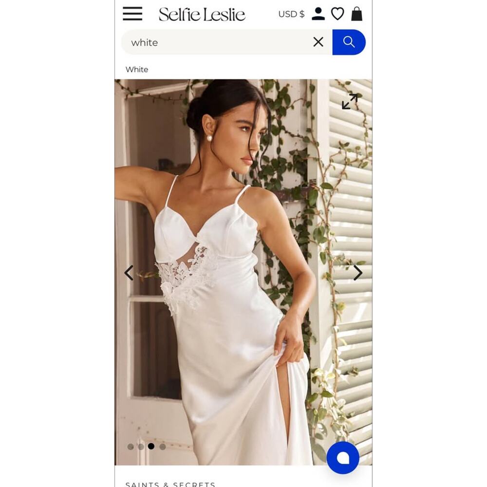 Sz M - NEW Saints & Secrets Satin Dress - Picture 6 of 9